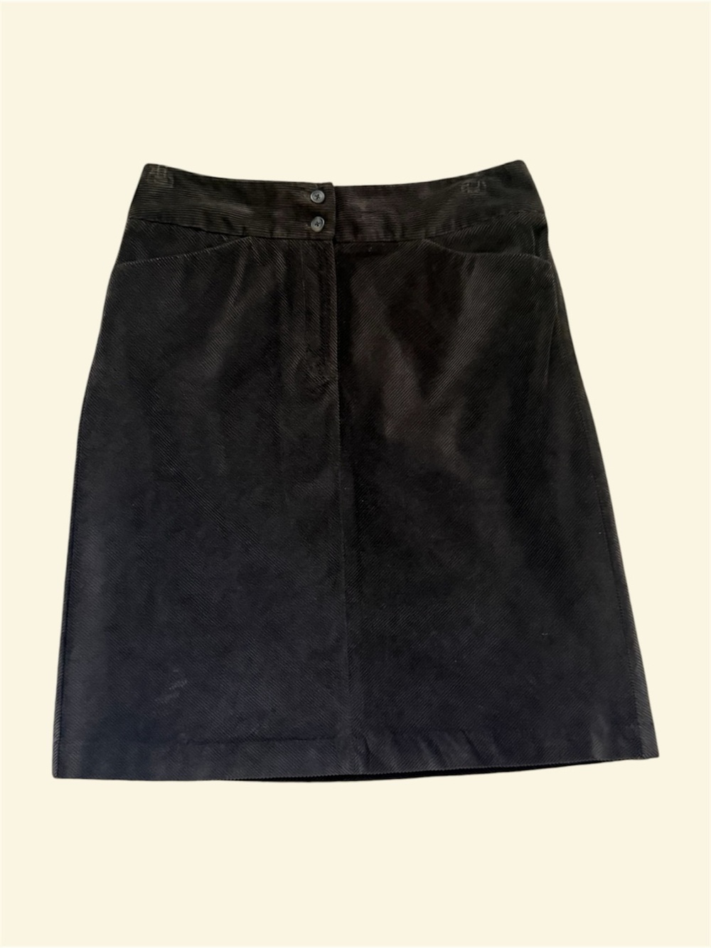Talbots Black A-Line Corduroy Skirt